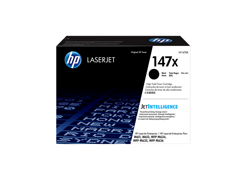 Cartucho de tóner original HP LaserJet 147X de alto rendimiento, negro (W1470X)