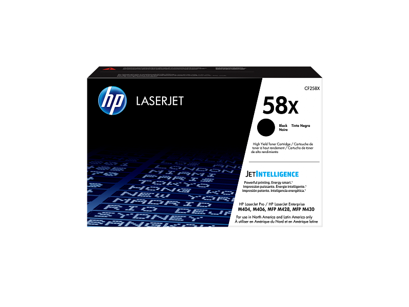 Cartucho original de tóner negro de alto rendimiento HP 58X LaserJet (CF258X)